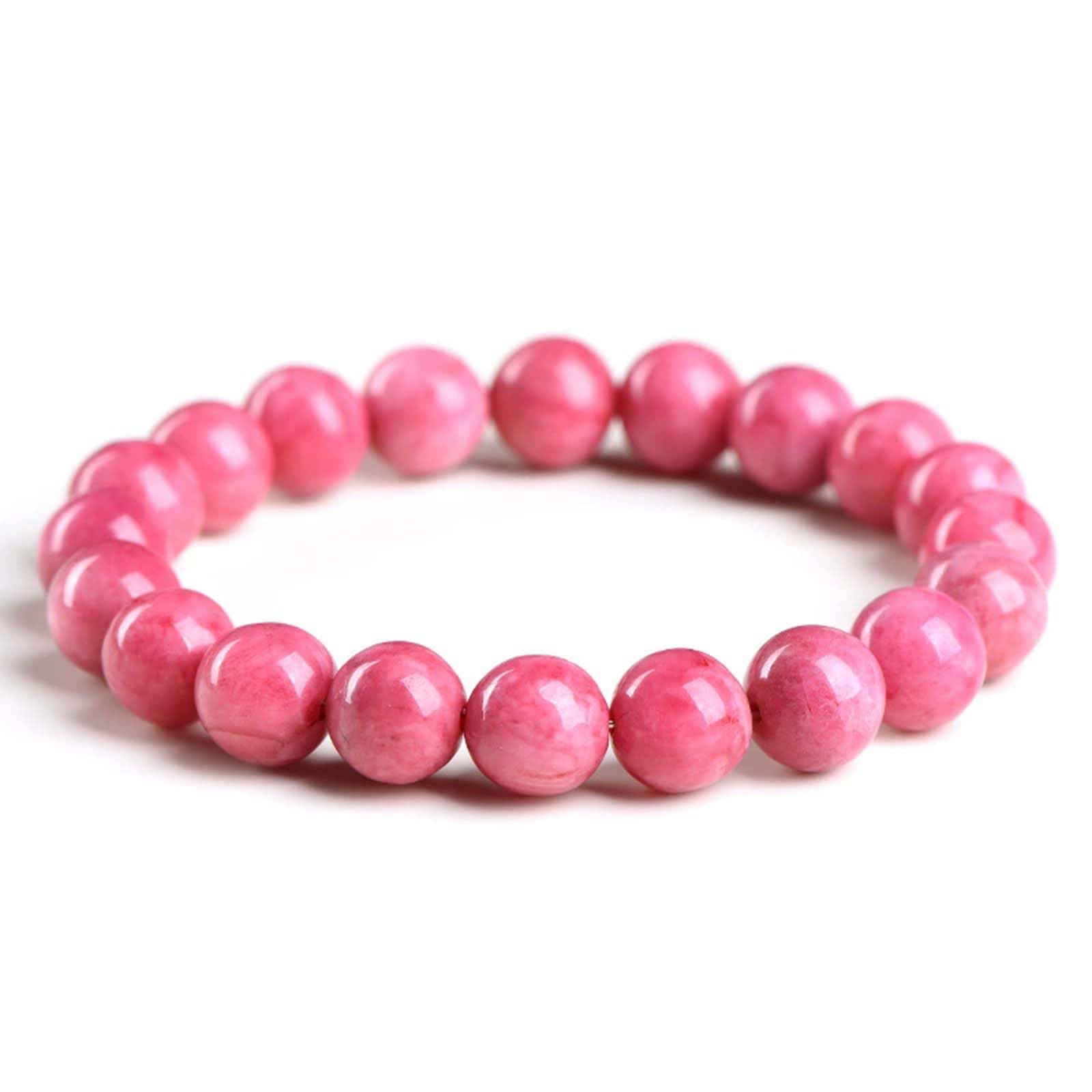 Pulseras con Cuentas de Cristal de rodonita para Mujeres y Hombres