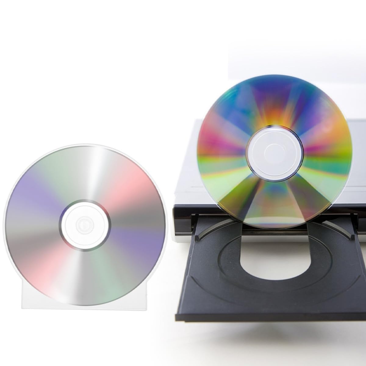 Custodie Trasparenti Design Salvaspazio e Facile Identificazione in Plastica per CD e Dvd Confezione da 50 Custodie Standard Portatili per Archiviazione Efficiente