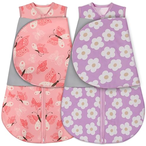 Image of GUNTAIL Newborn Sleep Sack Baby Swaddle,3-Way Adjustable Wearable Blanket,100% Rayon Cotton Swaddling sleeping bag 6-12 Months
