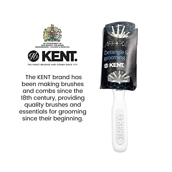 Kent-AH10W-Airhedz-Pro-Narrow-Pin-Hair-Brush-Fat-Pin-White-for-Detangling-and-Grooming Kent AH10W Airhedz Pro Narrow Pin Hair Brush (Fat Pin, White) - for Detangling and Grooming