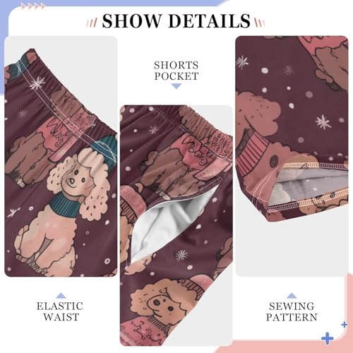 ZZXXB Poodles Print Boys Long Pants Soft Trousers Elastic Waist Kids Lounge Bottoms with Pockets S-XL4