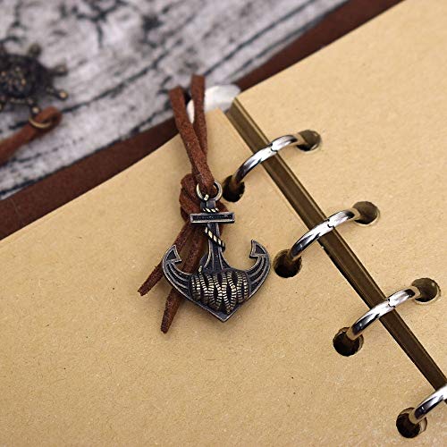 School Office Supplies Office Stationery Notebook Student Teach Supplie 2 Pcs Spiral Notebook Diary Notepad Vintage Pirate Anchors Pu Leather Stationery Gift Traveler Journal, Paper Size:l(Black) ( Si #TOP6