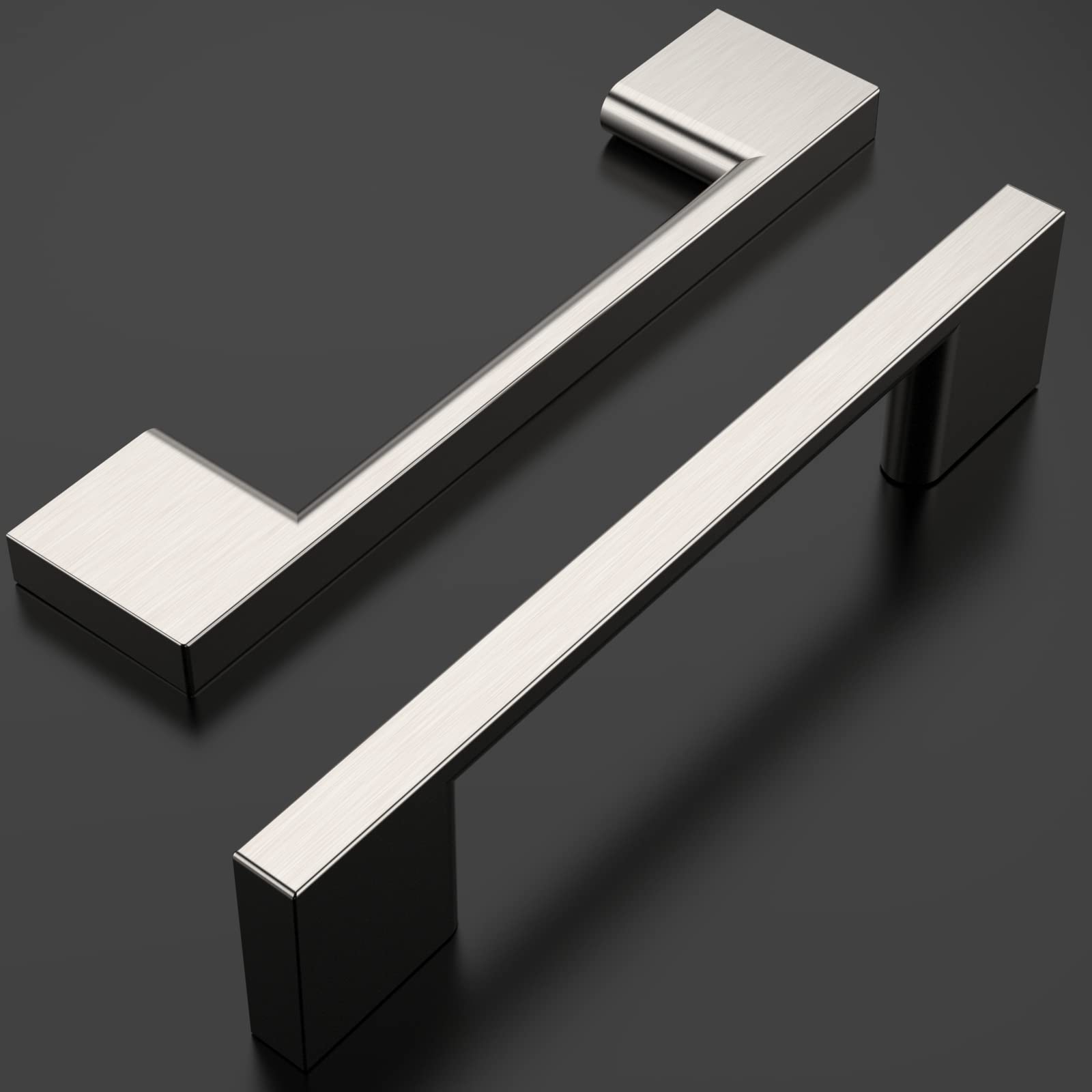 Amerdeco 10 pezzi Maniglie per Mobili da Cucina Distanza fori 96mm Nichel Satinato Spazzolato Maniglie cucina armadietti in acciaio Lega di zincoper mobili da cucina per mobili UK0035