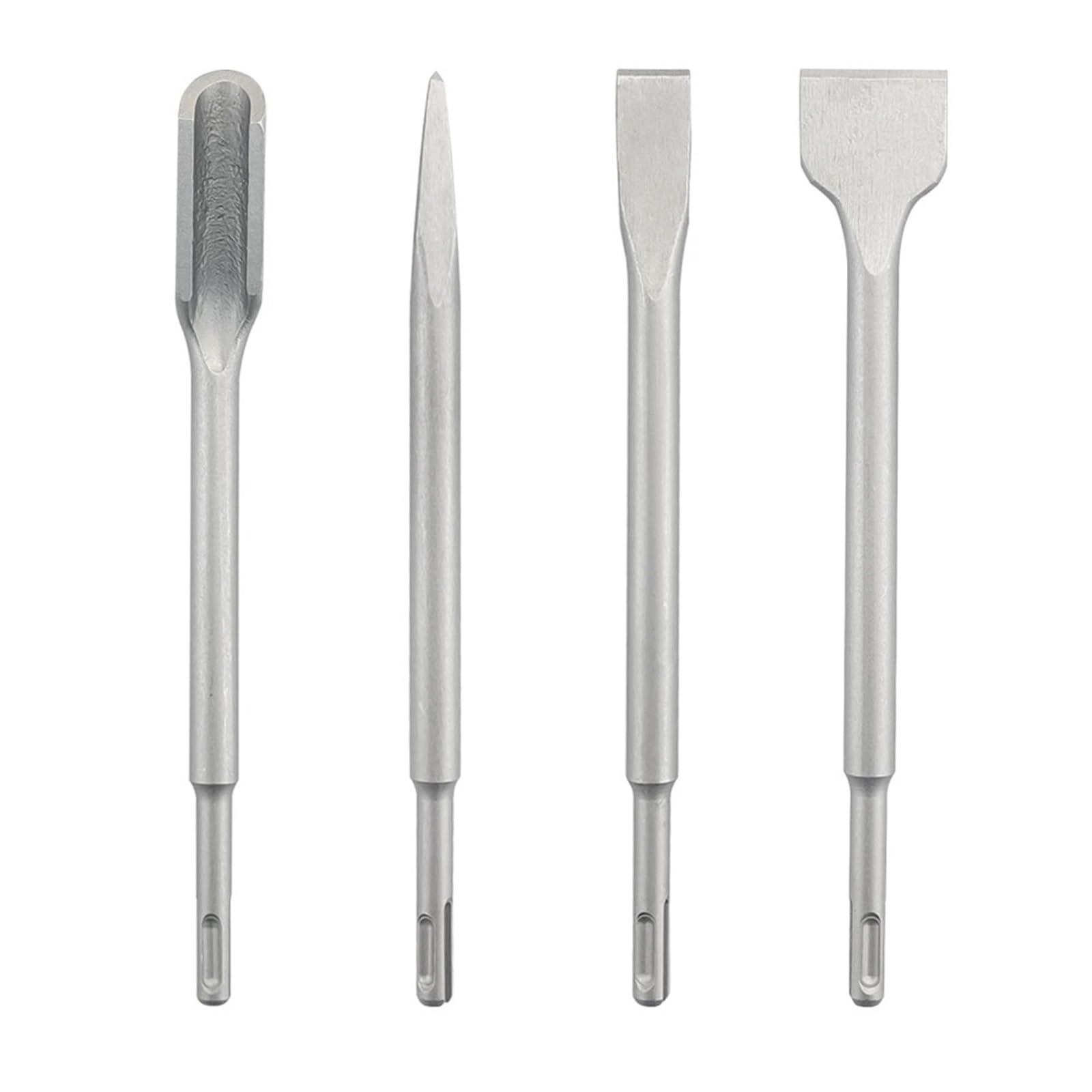 Scalpello Muratore Set di 4 scalpelli con Gambo, Punta da Trapano a Martello, scanalatura a Punta, scalpello Piatto, Utensili for muratura, for Cemento, Mattoni, Muro, Roccia