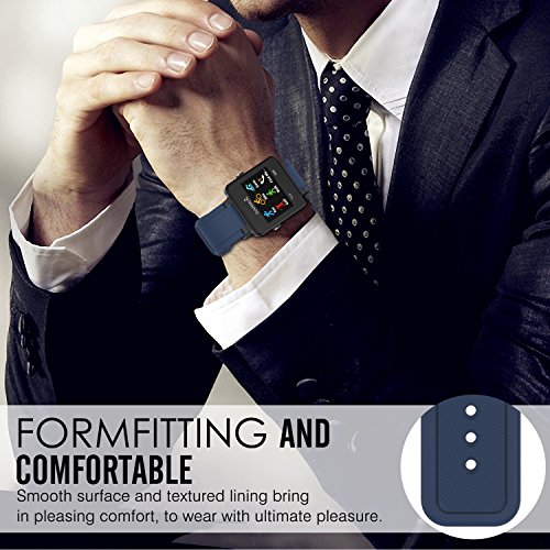 Moko Watch Band Compatible With Garmin Vivoactive, Soft Silicone Replacement Fitness Bands Wristbands With Metal Clasps For Garmin Vivoactive/Vivoactive Acetate Sports Gps Smart Watch - Midnight Blue #TOP3