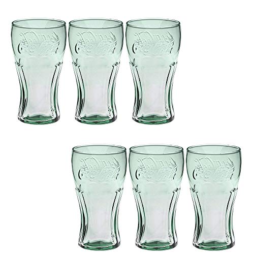 Zenhica Juego de Vasos de Cristal Coca-Cola Color Verde Botella. Capacidad de hasta 460 ml (6)