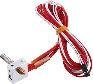 Assembled Extruder Hot End kit,0.4mm Nozzle 3D Printer Aluminum Heating Block with Heating Tube, Aluminum Heating Block and Thermistor