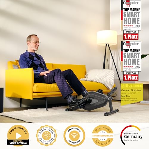SportPlus beentrainer voor thuis & op kantoor, mini-hometrainer met magnetische rem & 8 weerstandsniveaus, met trainingscomputer, extra brede pedalen, app-compatibel, mini-hometrainer - Afbeelding 3