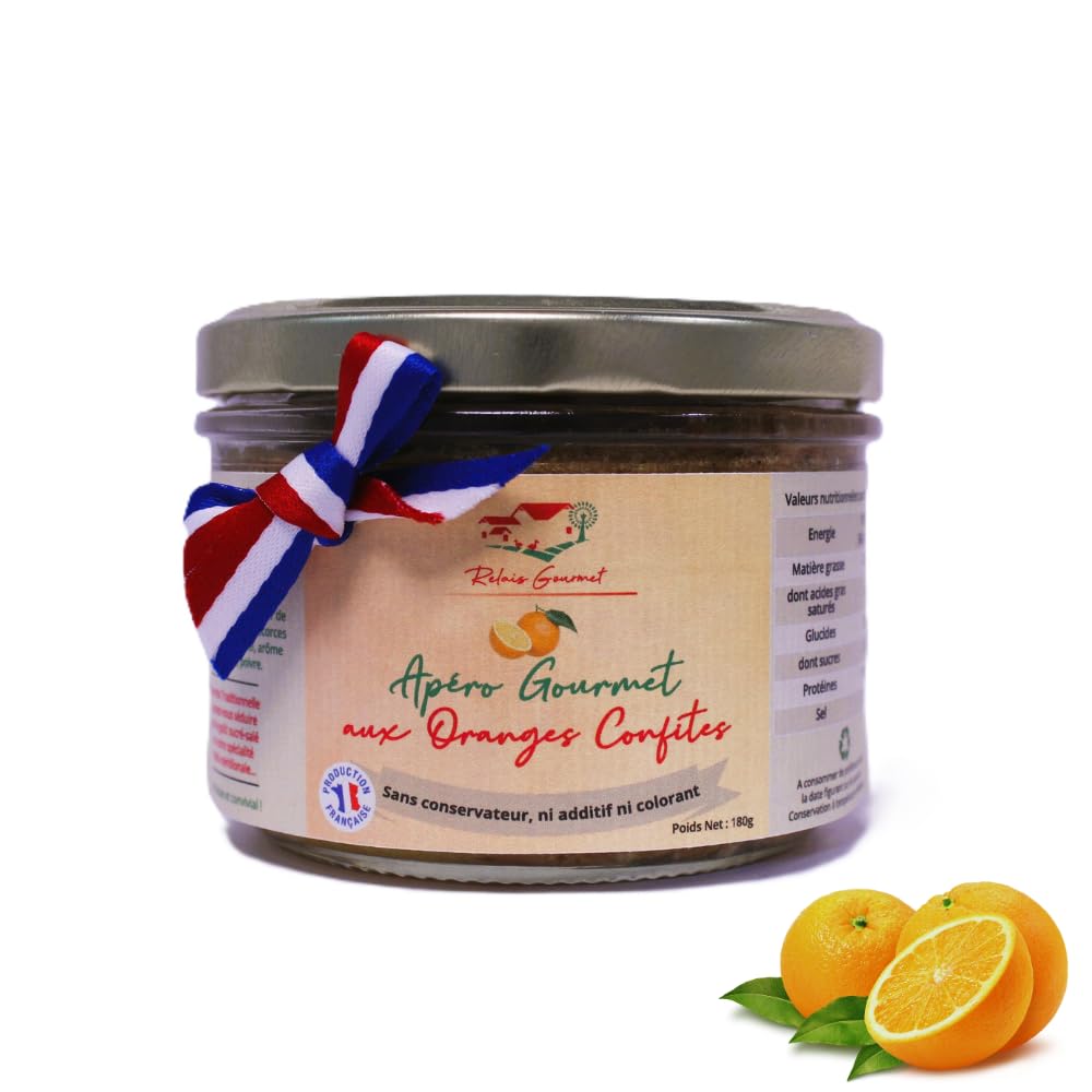 Lote de 6 Aperitivos Gourmet con Cáscaras de Naranja Confitadas 180 g – Relais Gourmet | Untable Artesanal Francés | 100% Natural, Sin Conservantes | Aperitivo, Estuche y Fiestas Gourmet