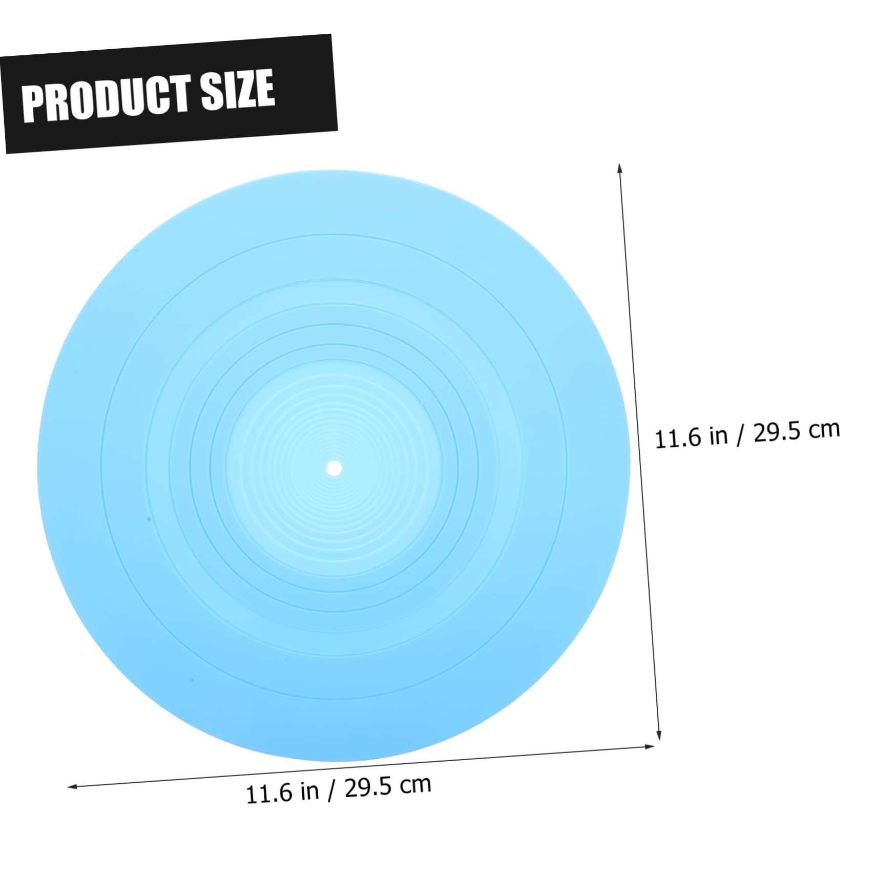 Totority Vinyl Record Player Pad Silicone Turntable Mat Static Record Mat Blue 295mm Protective Pad