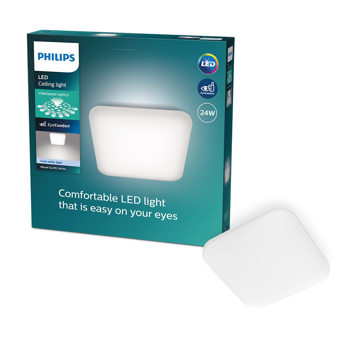 Philips Mauve Kare Tavan Lambası 24W 4000K Gün Işığı