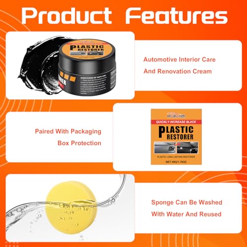 Auto Innenraum Reinigungscreme,Interior Cleaning Paste,Autopflege Ledercreme für Innenräume,Car Interior Renovation Maintenance Cleaning Cream,für Sitze,auto Zubehör Innen-raum,inkl Schwamm