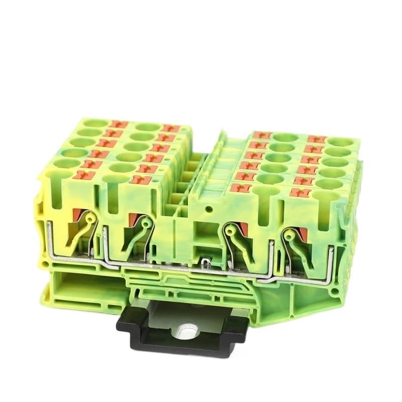 Morsettiera di messa a terra PT6-QU-PE | Sul connettore dei cavi elettrici gialli/verdi di terra della guida Din(5 Pcs)