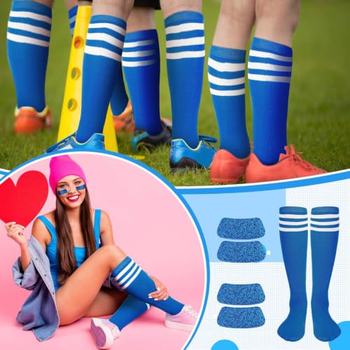 Image of Panitay 2 /12 /16 /24 Pairs Softball Soccer Socks Glitter Eye Black Stickers Team Spirit Accessories for Youth Women Sport Wear