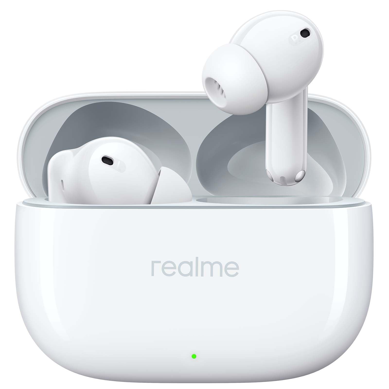 realme Buds T310 Cuffie Bluetooth 46dB Controllo del Rumore Ibrida, Auricolari Bluetooth con 12,4mm Driver Dinamico per Bassi e 3D Audio Spaziale, 40 Ore Autonomia, 45ms Latenza, IP55, Bianco