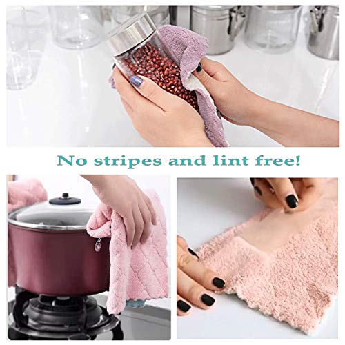 Microfiber Cleaning Cloth, 12-Pack 6"X10"Dish Towel, For All-Purpose, Assorted Colors, Strong Absorption Water And Remove Oil And Dust Kitchen Towels #TOP3