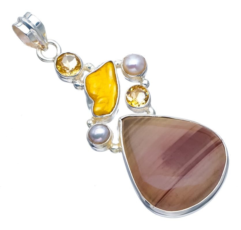 Pendentif jaspe impérial et perles en argent le cadeau artisanal idéal