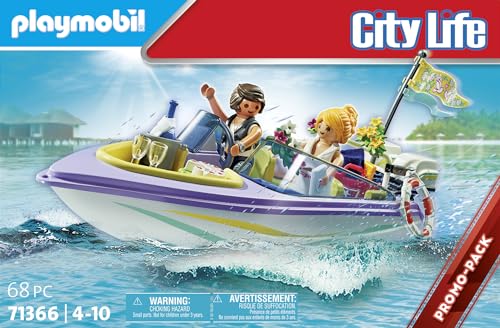 Playmobil 71366 City Life Honeymoon Speedboat Trip Promo Pack, romantic trip by boat, wonderful honeymoon after dream wedding - Image 4