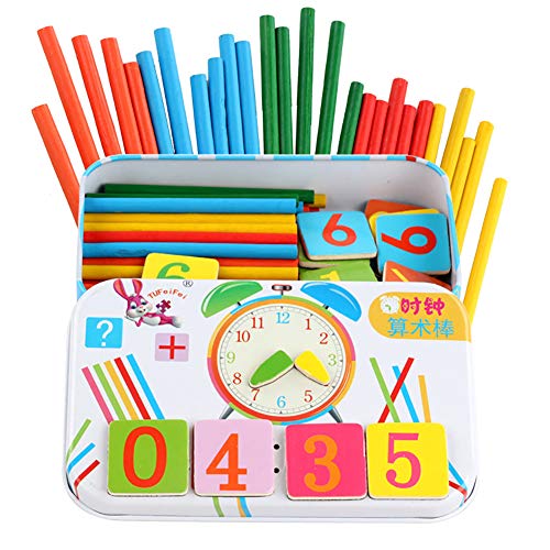 Heave Conjunto de Brinquedos de Matemática para Crianças Montessori - Bastões de Contagem Coloridos,