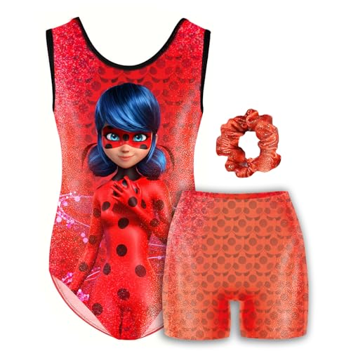 Original Corner Miraculous Officiel – Tenue de Gymnastique Fille Ladybug (110 cm) – Justaucorps...