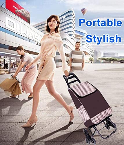 Einkaufstrolley Zusammenklappbarer Einkaufswagen Lebensmitteldienstprogramm Leichter Trolley Treppensteigwagen mit… – Bild 7