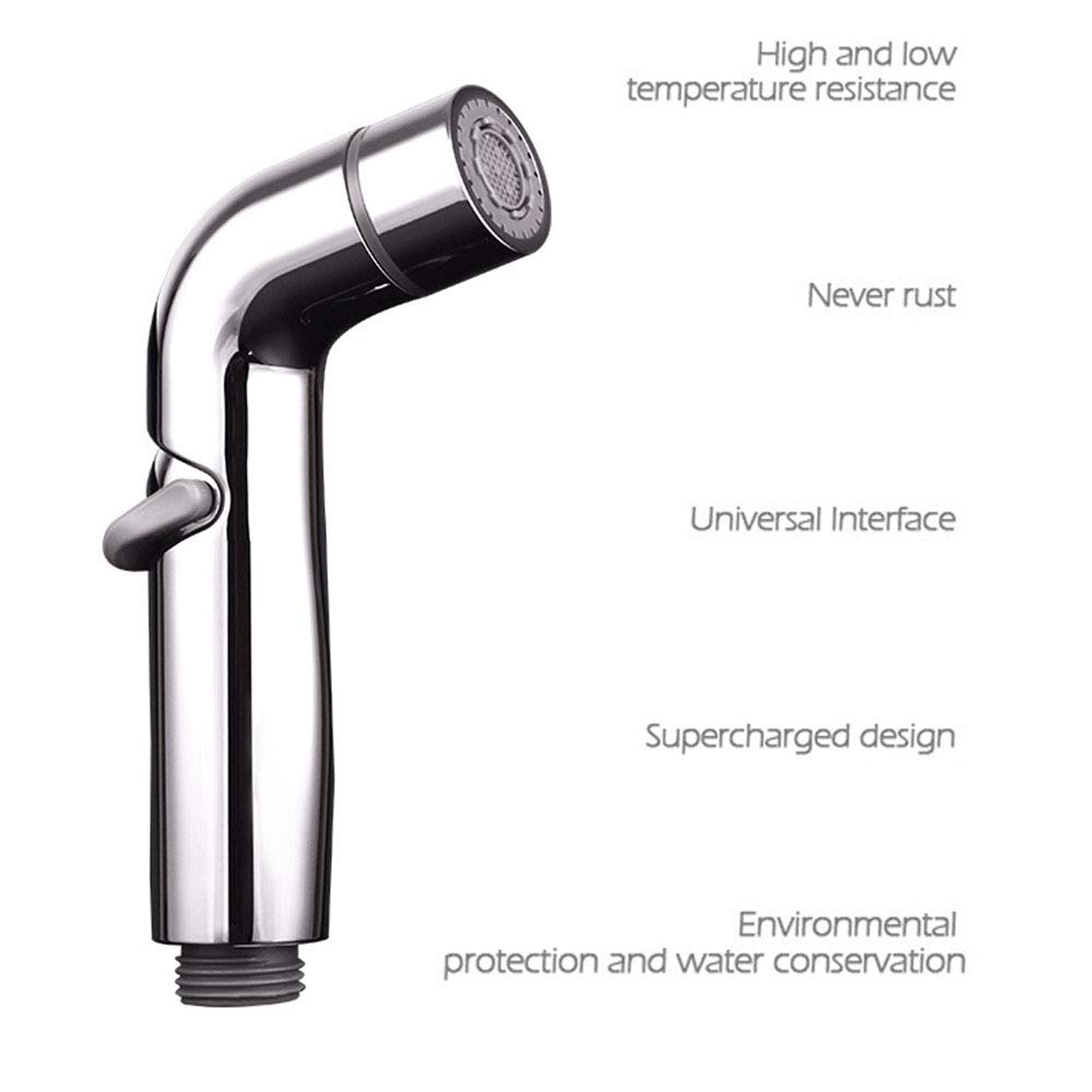 Doccetta Bidet per WC, cromata, a Doppia Funzione, da Parete o Portatile, con Getto d'Acqua Fredda per l'igiene Personale.