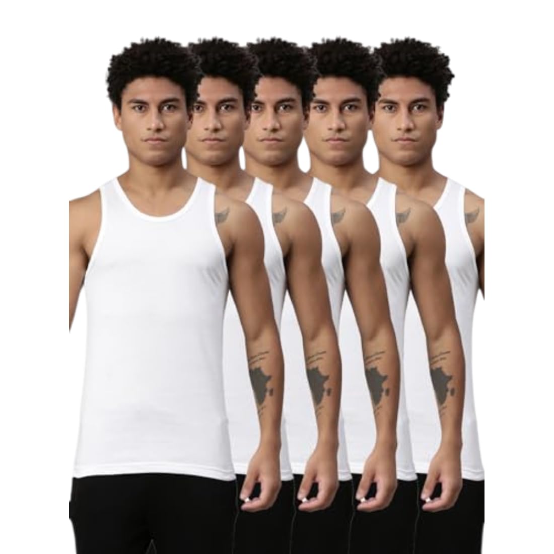 levi's Style# 012 Classic Vest for Men with Side Branding, Tag Free Comfort & Smartskin Technology (Pack of 5)-picture-40
