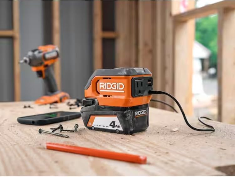 RIDGID 18V 18 Volt Cordless 175-Watt Power Inverter (Tool Only)