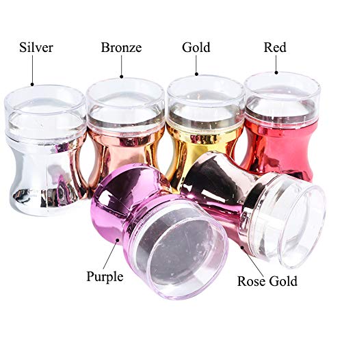 Shineweb Metal Nail Art Stamper Plate Manicure Scraper Cap Template Printed Transfer Tool Clear Nail Art Stamper Diy Nail Stamp Kit Silver #TOP6