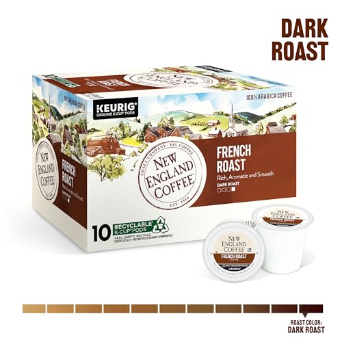 Image of New England Coffee Single Serve Pods, French Roast Dark Roast 10 Count (Pack of 6)