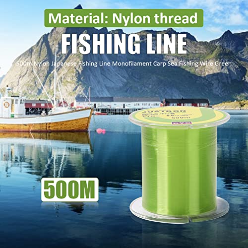 500M Angelschnur Aus Nylon Monofile Angelschnüre Grün Verschleißfest Nylonfaden, Starke Spannung Karpfenmeer Angelleine… – Bild 4