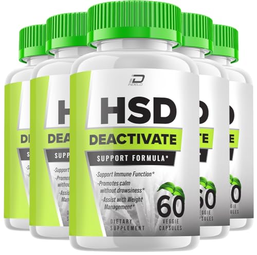 HSD Deactivate Immune Support Health Supplement - Advanced Formula HSD Deactivate for Overall Health and Wellness Extra Strength HSDDeactivate Immune Capsules Reviews (5 Pack - 300 Capsules_)