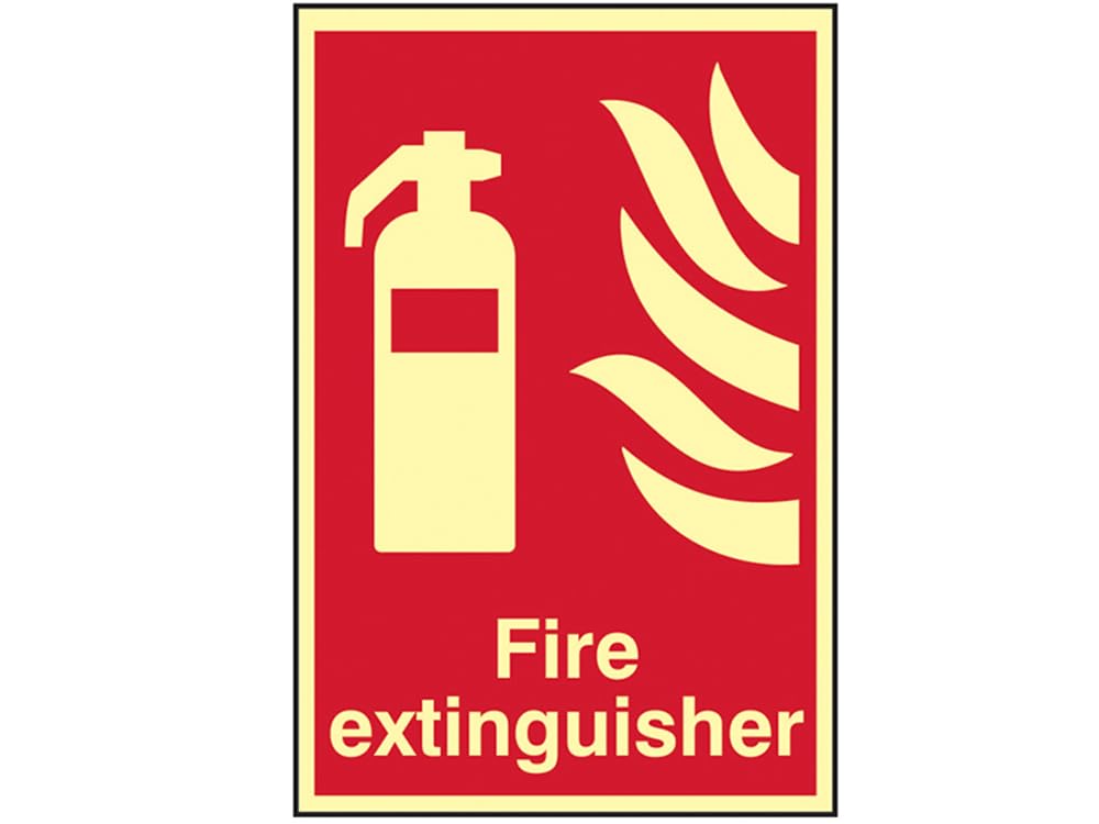 Scan SCA1571 Self adhesive PVC sign - Fire extinguisher - Photoluminescent 200 x 300mm