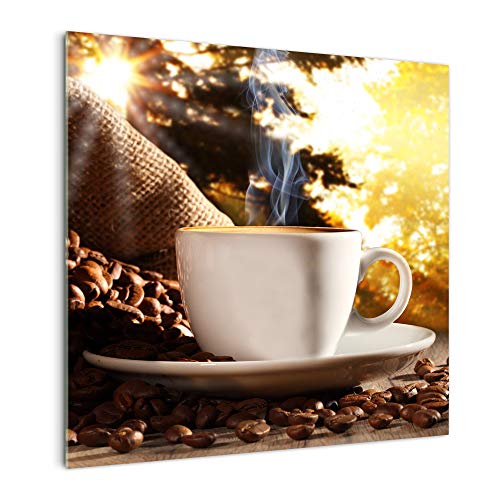 Küchenrückwand 'Kaffee am Morgen' in div. Größen, Glas-Rückwand, Wandpaneele, Spritzschutz & Fliesenspiegel