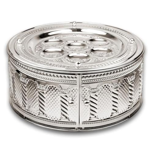 Seder Plate with 3 Tier Silver Plated Royal Palace Design - 6 x 15 in.