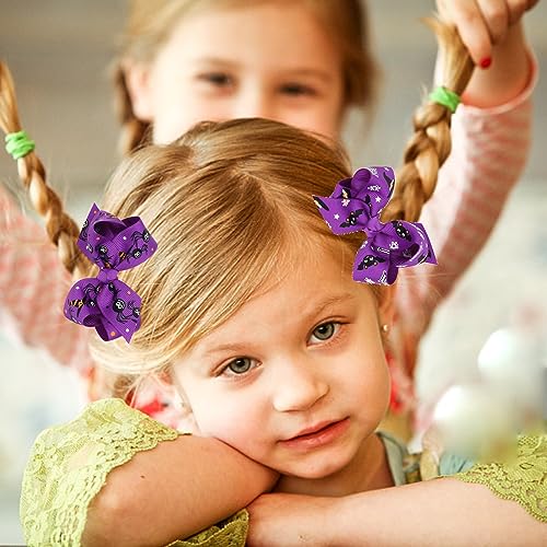 WTUGJEP 14 Pieces Halloween Bow Hair Pins, Halloween Hair Bows Clip - Image 4