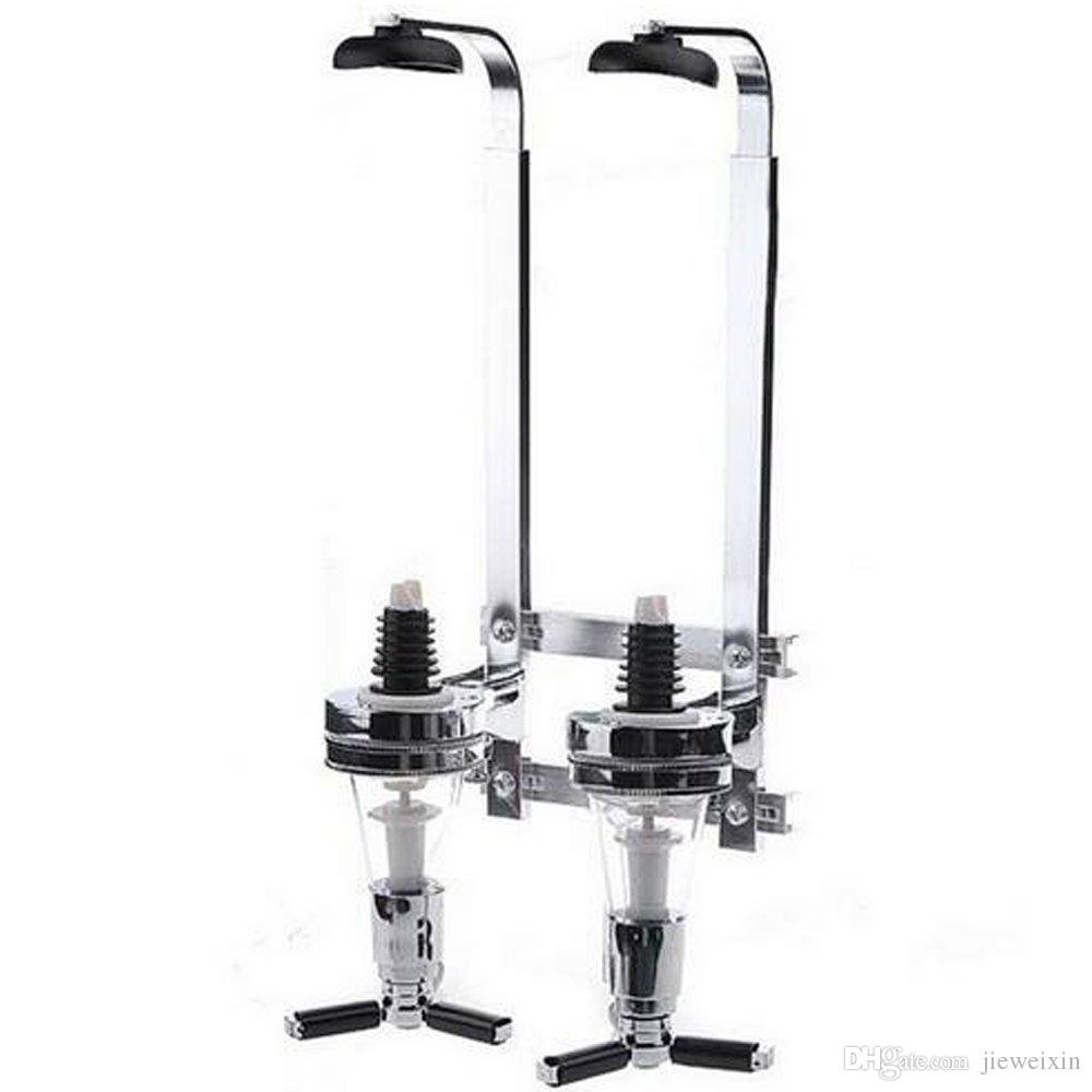 Kabalo Stainless Steel 2 Bottle Optic Wall Mount Dispenser Bar Butler For Alcoholic Drinks Spirits - Vodka, Whiskey, Rum, Gin,