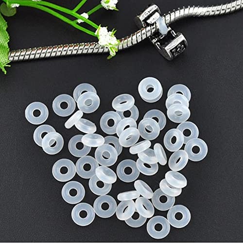 Yeshan 16Pcs Antique Silver Clip Lock Stopper Bead Bracelet Charms With 16Pcs Rubber Stopper O-Rings Free #TOP7
