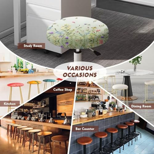 NETILGEN Capas de banco de bar de tecido elástico de diâmetro de 35 a 40 cm capas de poeira elástica