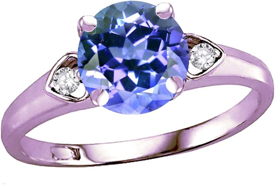 Star K 10k Rose Gold Round 7mm Three 3 Stone Heart Engagement Promise Wedding Ring