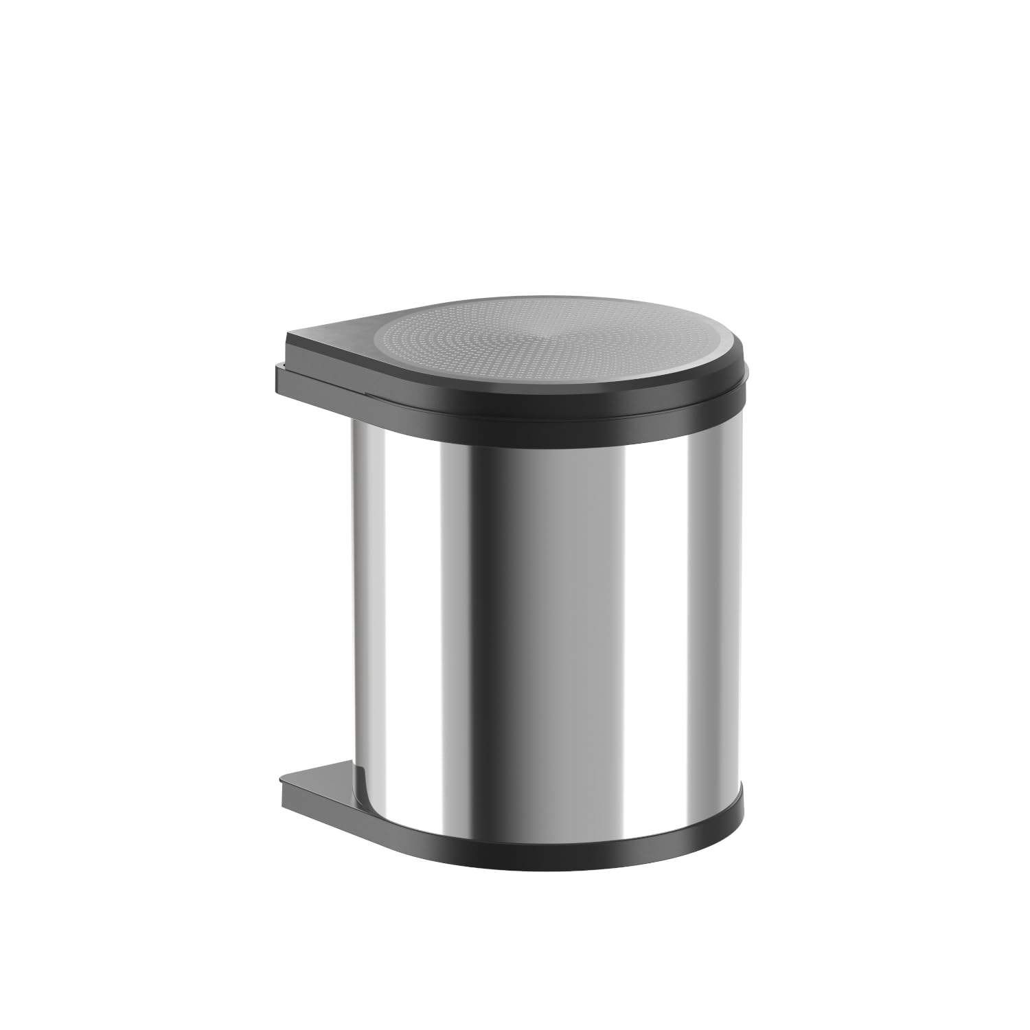 Hailo Abfallsammler Mono 3515031 | Einbau Schwenk Mülleimer Edelstahl für Küche | 15 Liter Abfalleimer mit Inneneimer | Für Drehtür-Schränke ab 40 cm Breite | Schwenkeimer schwarz für Unterschrank