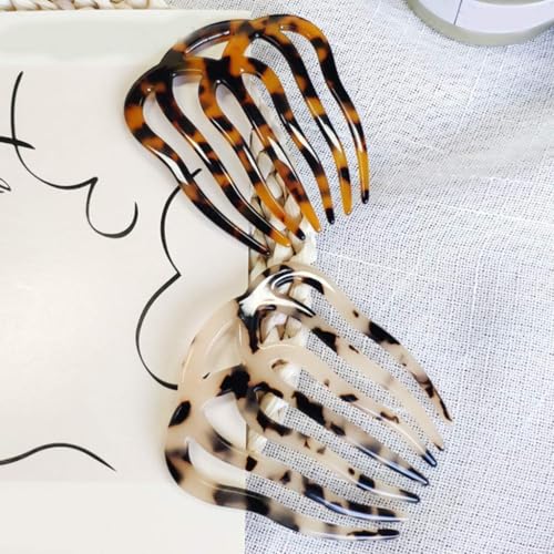 French Twist Hair Side Comb Hair Fork Clip Hollow Out Wavy Hair Pin Stick 7 Teeth Hairpin Hair Combs Styling Tools Hair Accessories - Image 5