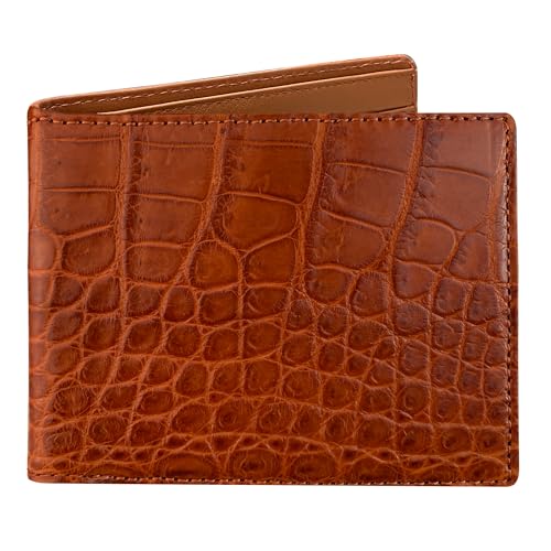 Image of HATA Light Brown Bifold Leather Wallet For Men With Flip Up ID Holder Credit Card Premium Wallet RFID Blocking Handmade Gift For Birthday Wedding Anniversary Father's Day VINAM-30