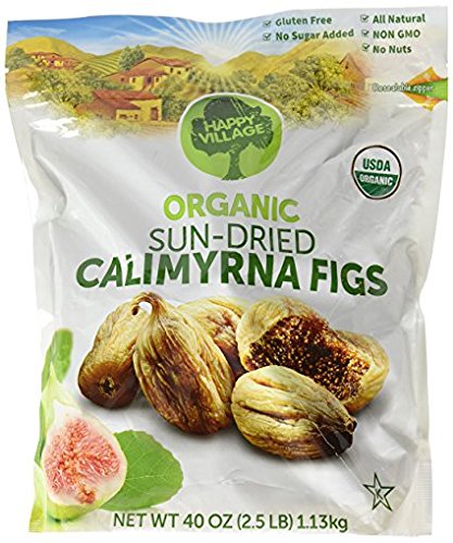 Happy Village Organic Sun-Dried Calimyrna Figs 2 Pack (40oz Each)