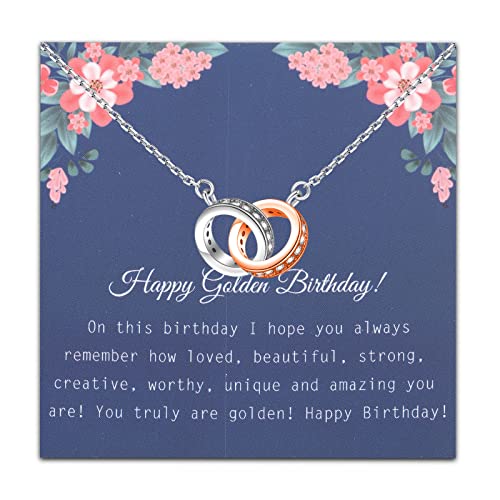 BLEOUK Golden Birthday Necklace Happy Golden Birthday Gift Meaningful Birthday Gift For Her Sister Daughter