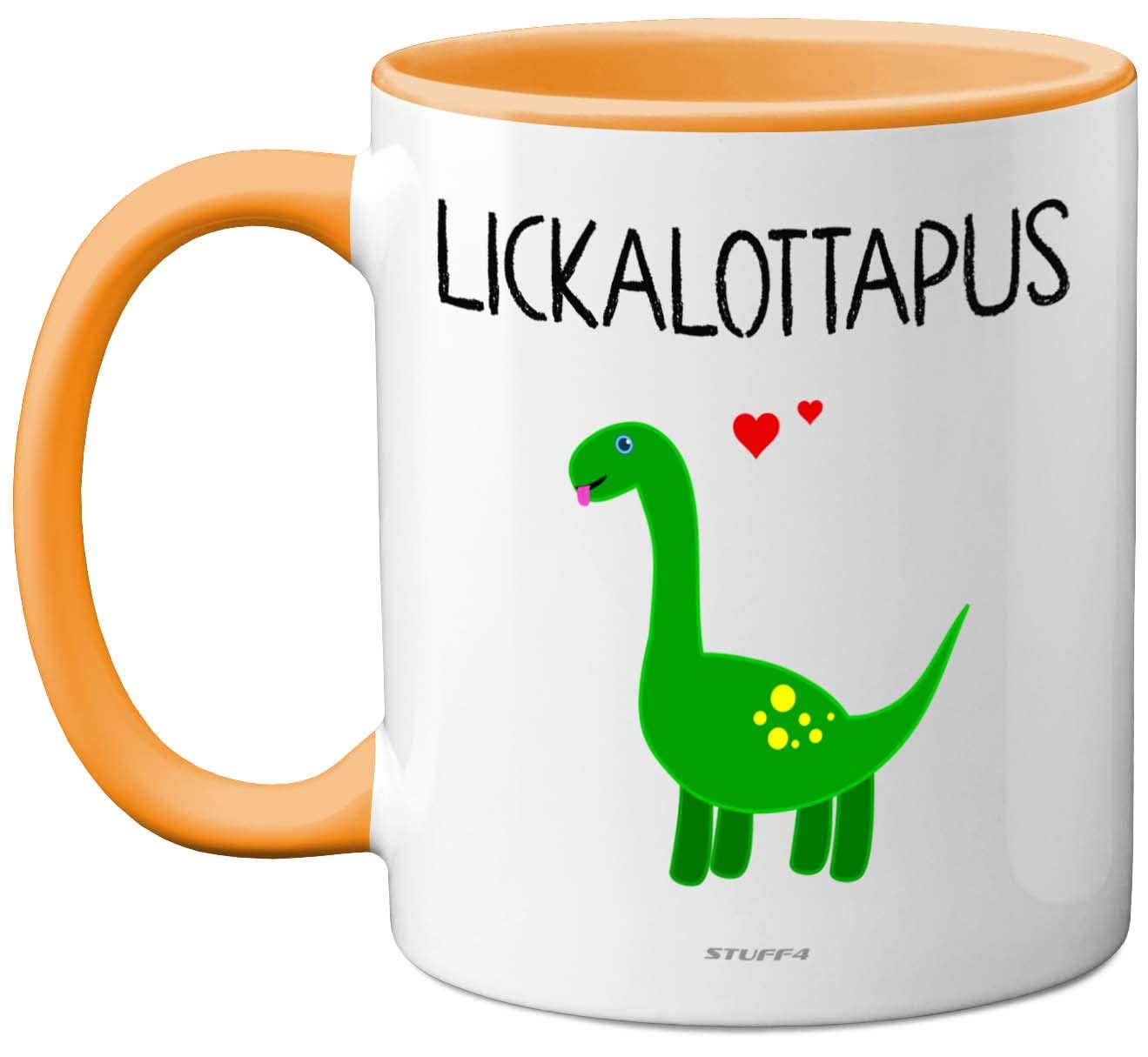 Stuff4 Lesbian Gifts for Girlfriend - Lickalottapus Dinosaur Mug - Anniversary Mug Birthday Gift for Her, Valentines LGBT Gay Lesbian Gifts Adults 11oz Ceramic Yellow Premium