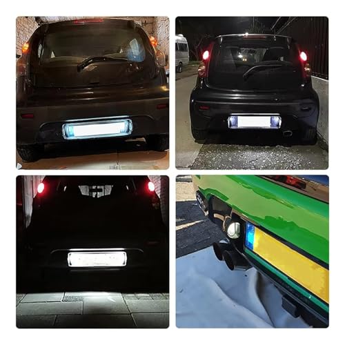 Luz placa matrícula coche para Peugeot 107 y C1 2005-2014 repuesto OEM 6340E2 blanca LED 2 uds 6