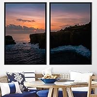 2 Piece Framed Canvas Wall Art Sunset in The Mountains Canvas Prints Home Artwork Decoration for Living Room,Bedroom - 16