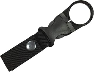 Tactical Molle Nylon Tactical Outdoor Gear Clip Band,Carabiner Water Bottle Buckle Hook Holder Keychain Belt Webbing Strap for Hiking Camping,Pack of 3 - HWZ