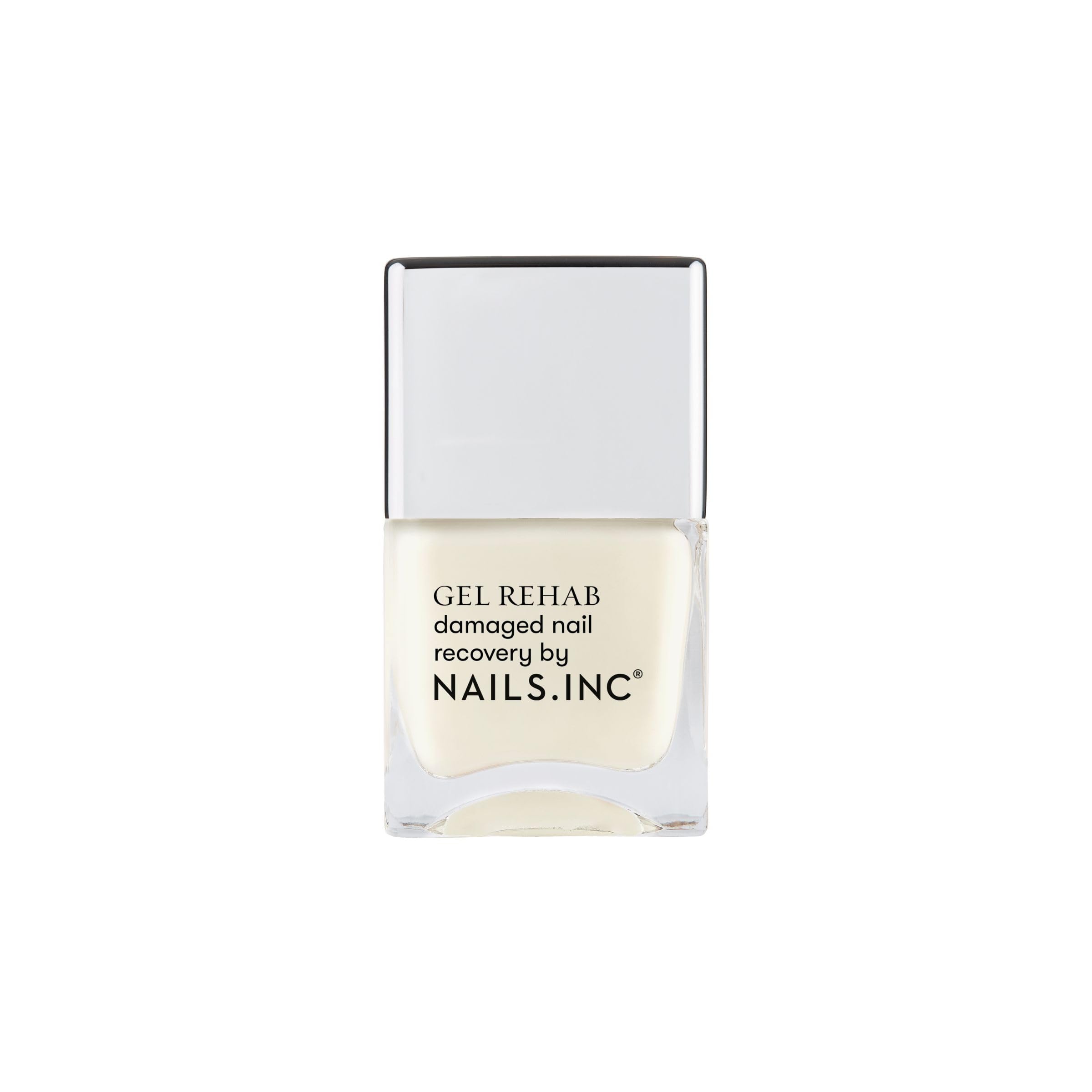 Nails.INC Gel Rehab Recovery Treatment, 10 in 1 Nail Treatment and Base Coat, Formulated with Peptides and Keratin Rich Ingredients to Strengthen and Protect Damaged Nails, Cruelty Free, Vegan, (14ml)
